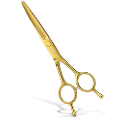 ULG hair cutting scissors blade close-up shows ultra sharp blades for clean cuts.
