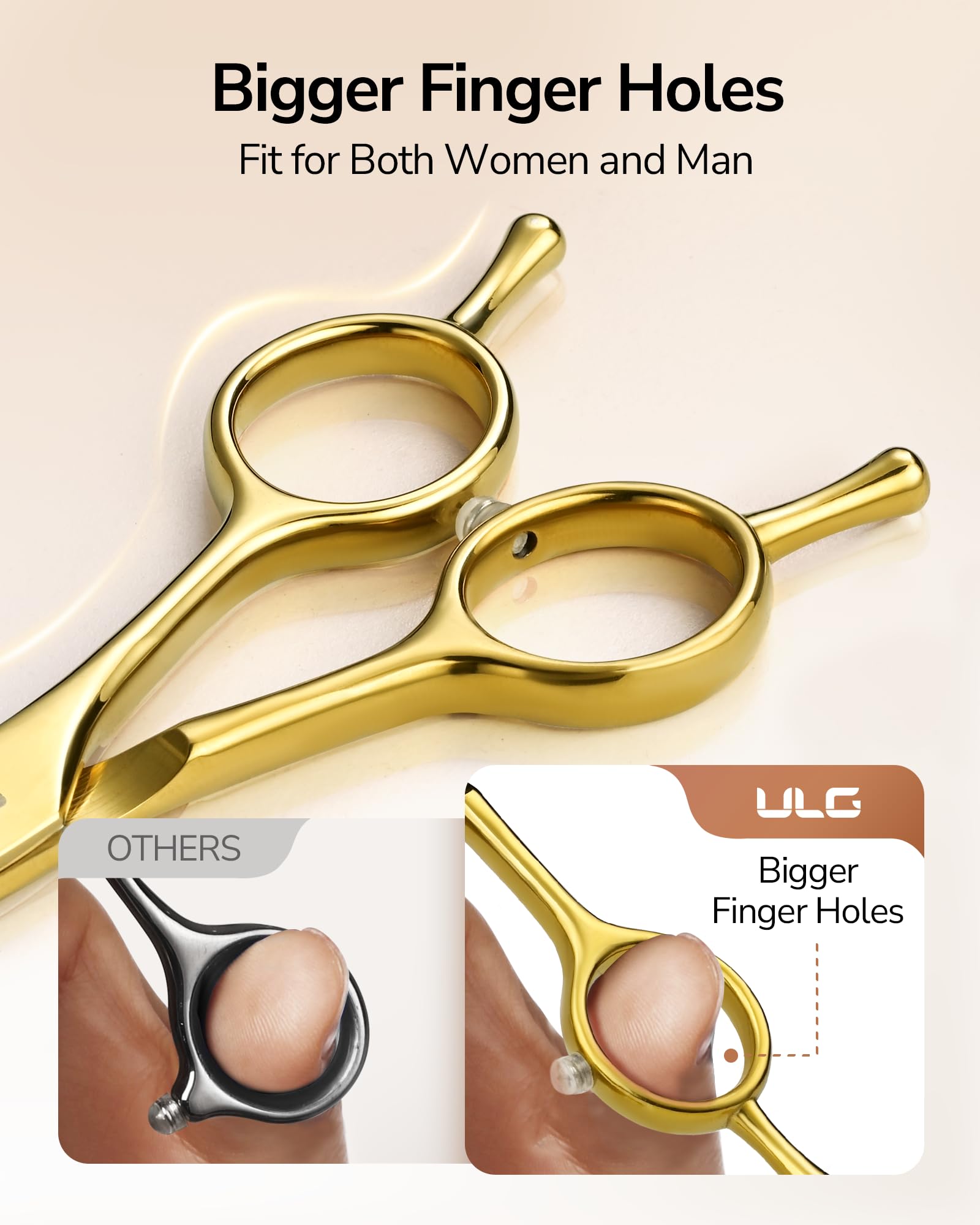 ULG symmetric design with gold gloss finish for balanced performance during styling.