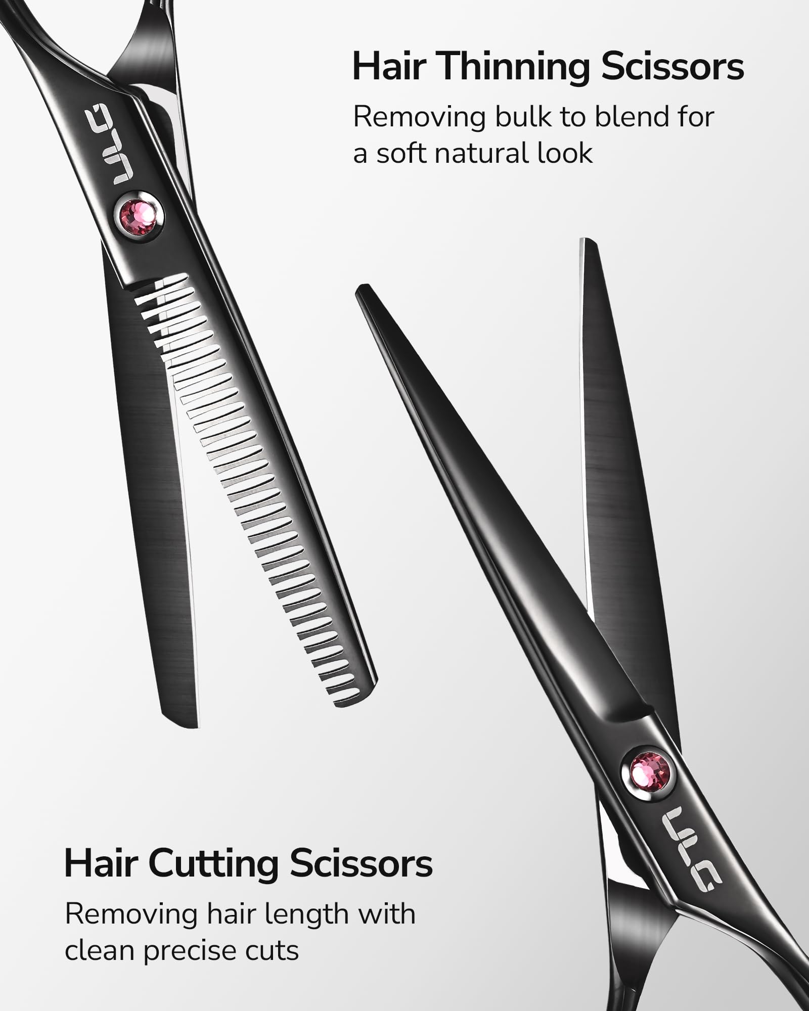 ULG thinning shears with 30 teeth for even thinning and texturizing