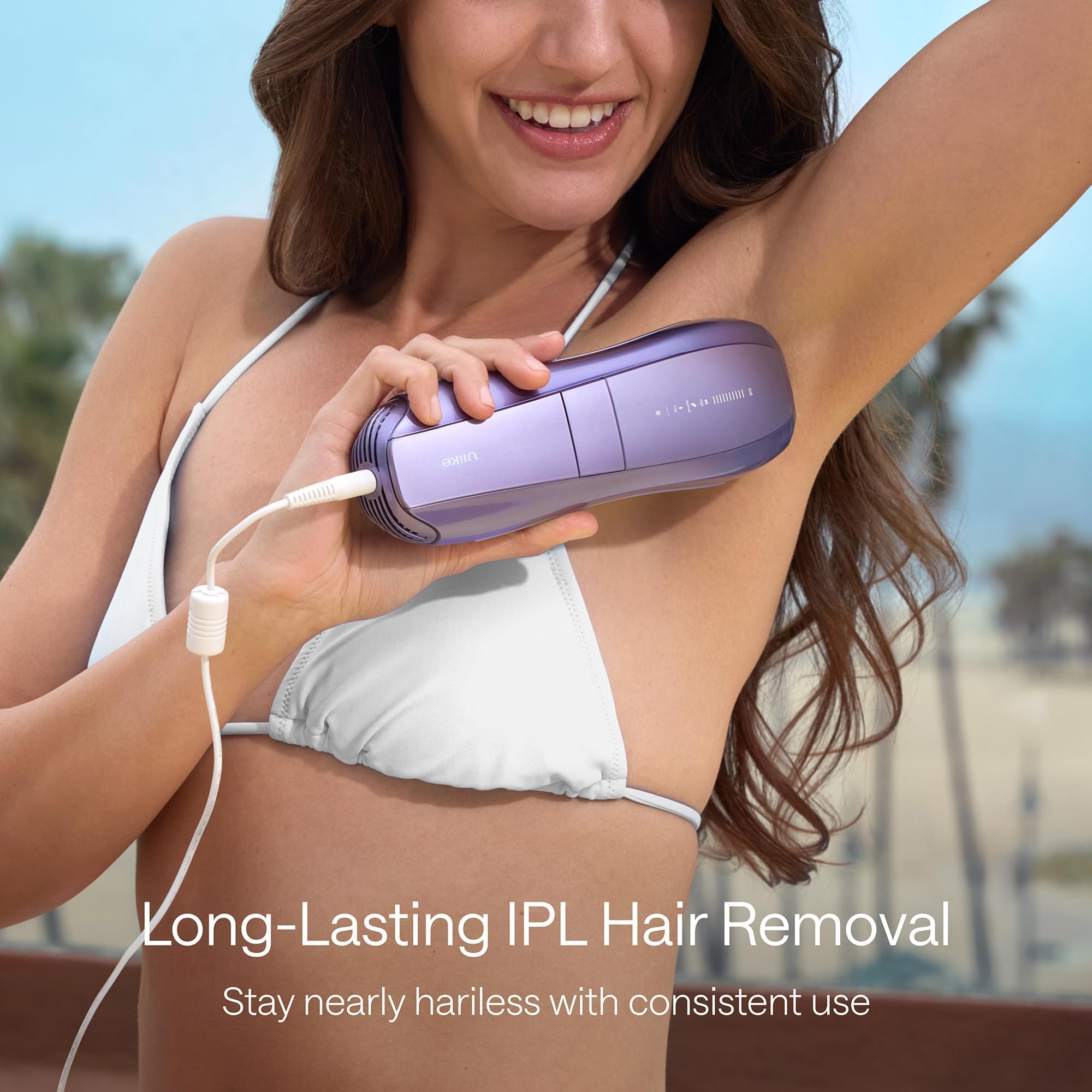 Ulike Air 10 IPL bikini area targeting with comfortable home-use design.