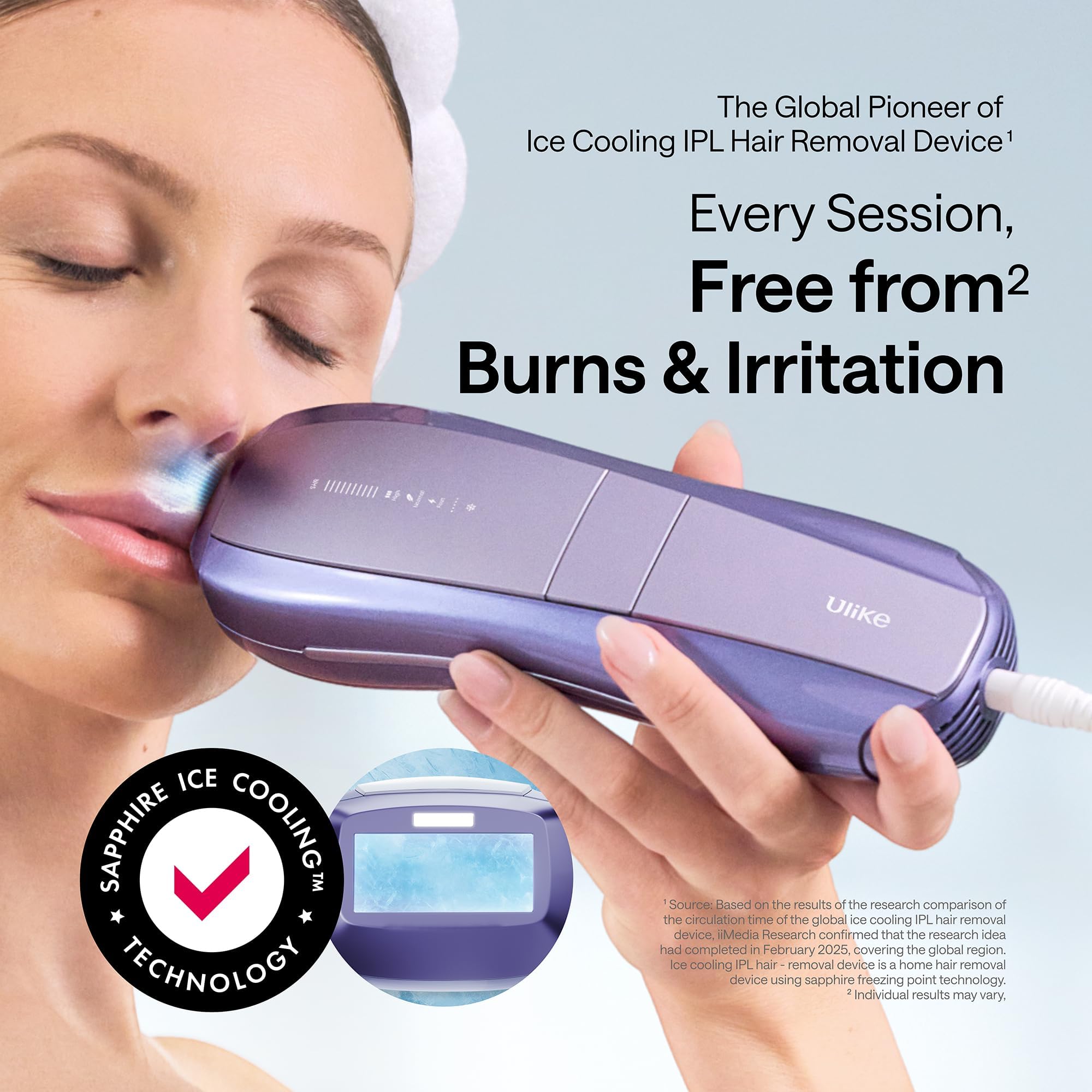 Ulike Air 10 IPL device side view showing ergonomic grip for comfortable full-body use.