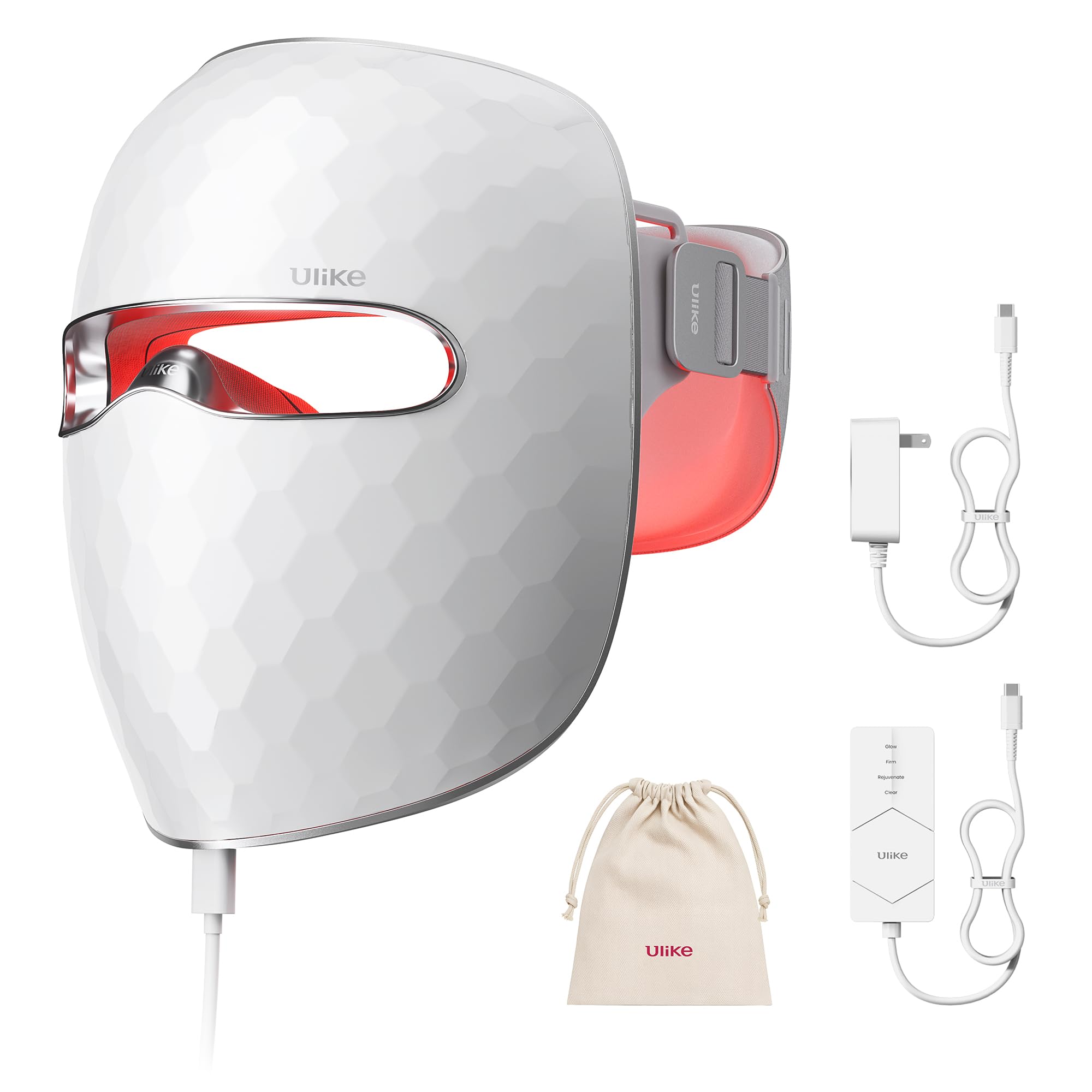 Ulike ReGlow mask 360-coverage delivers full-face light therapy for even brightness.