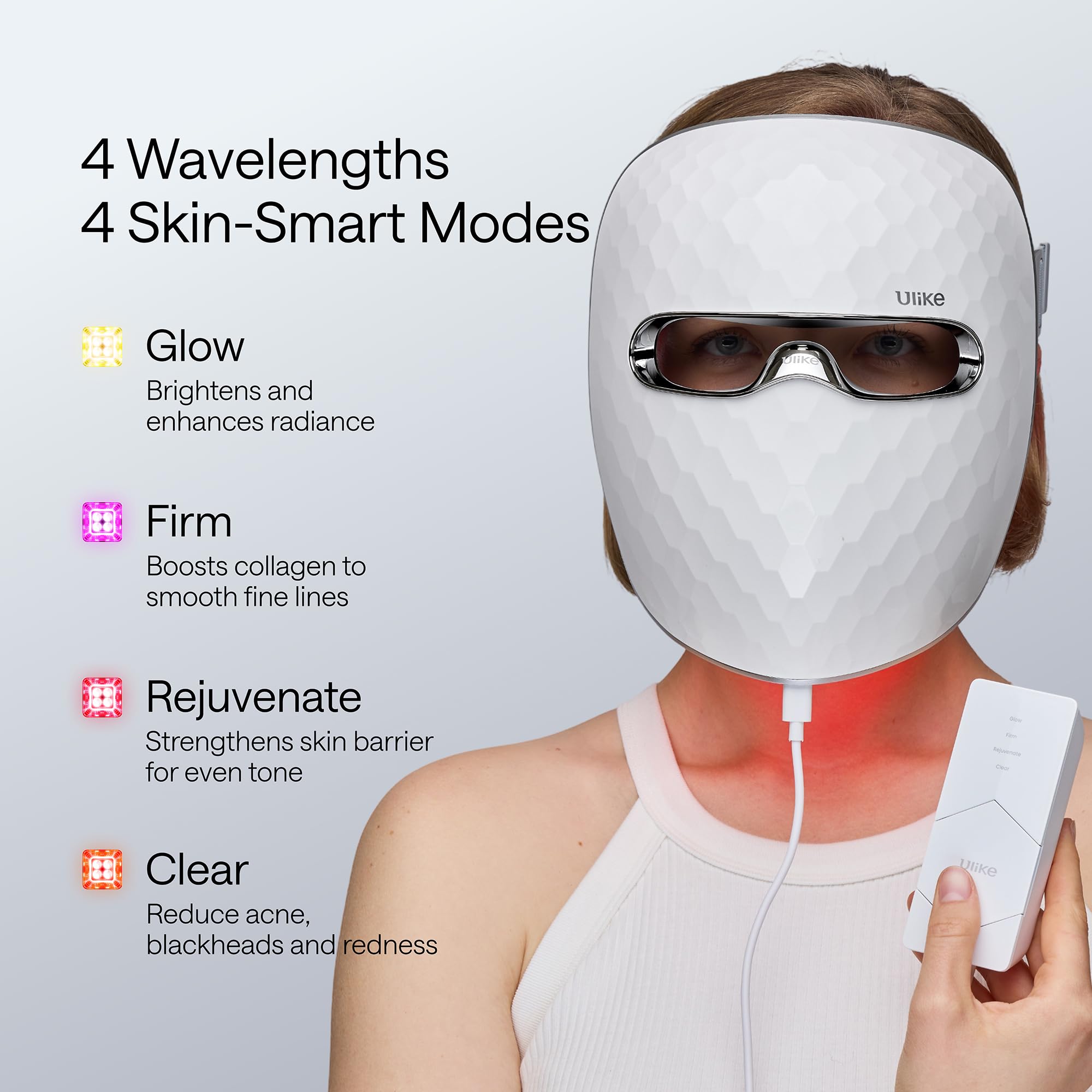Ulike ReGlow-silicone-eye-mask ensures comfortable wear during sessions.