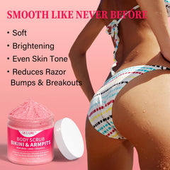 ulluxe bikini area exfoliator ingredients visual including vitamin C