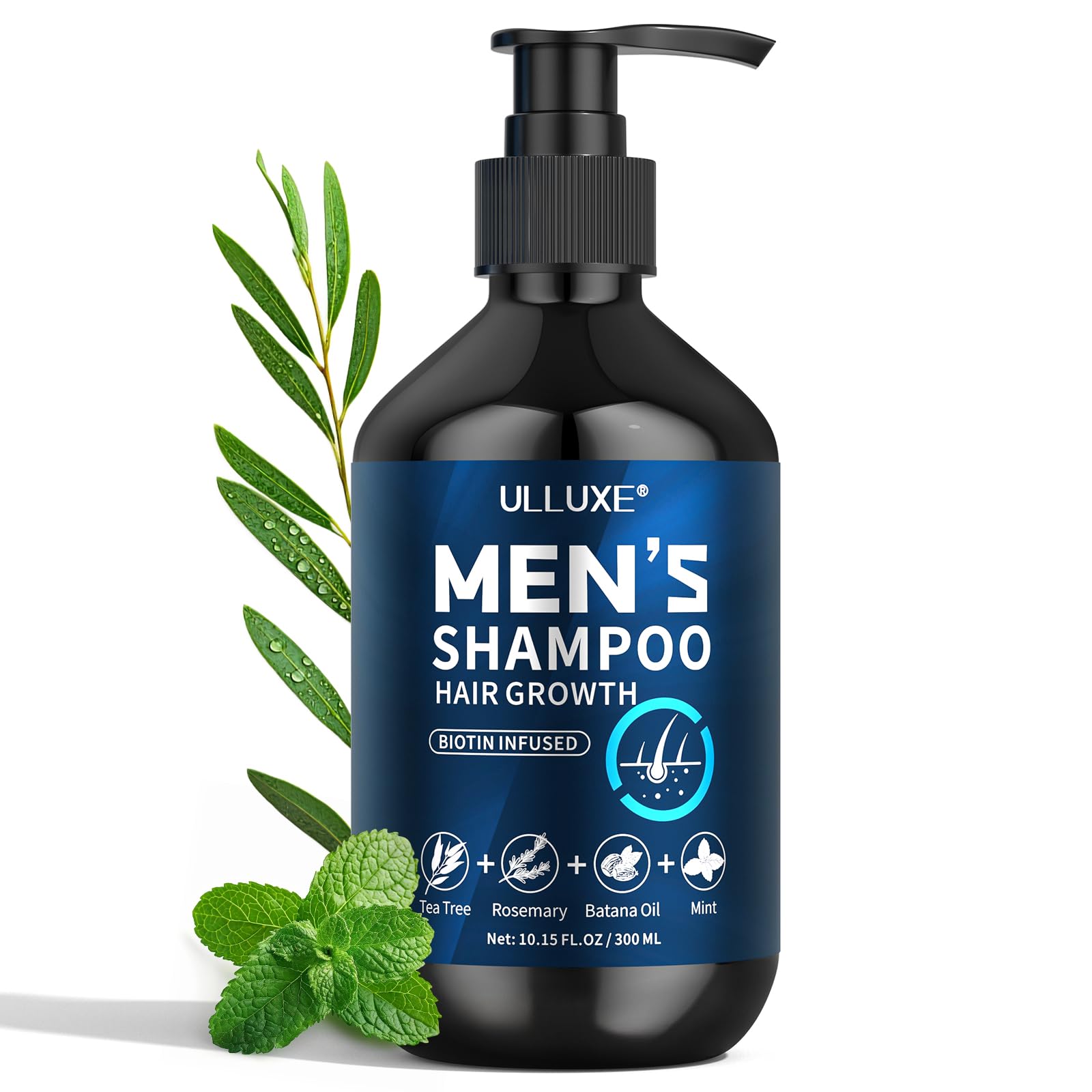Ulluxe Biotin Hair Growth Shampoo foam lather shot hints at refreshing cleanse and scalp invigorations