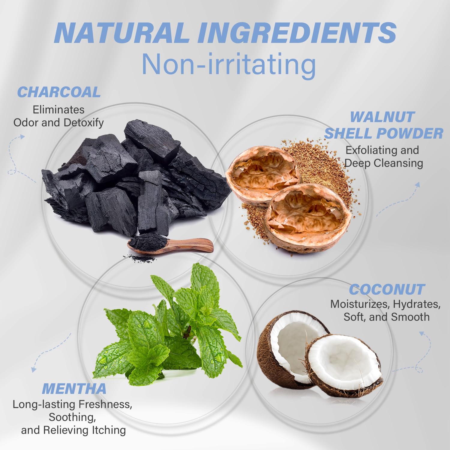 ulluxe Charcoal Underarm Scrub application on underarms promoting odor reduction and smoother skin.
