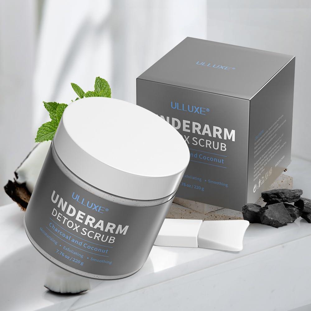 ulluxe Charcoal Underarm Scrub after-use skin feeling hydrated and refreshed.