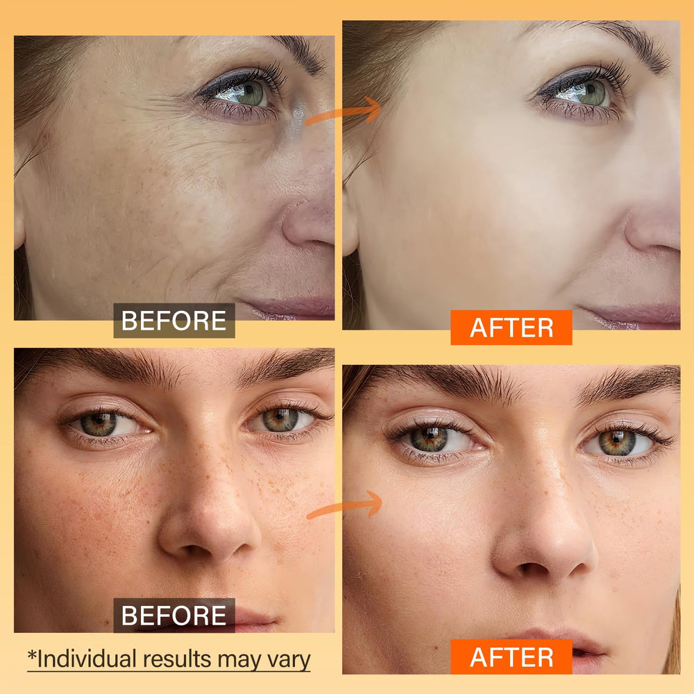 ulluxe vitamin c face moisturizer application with pump showing quick absorption.