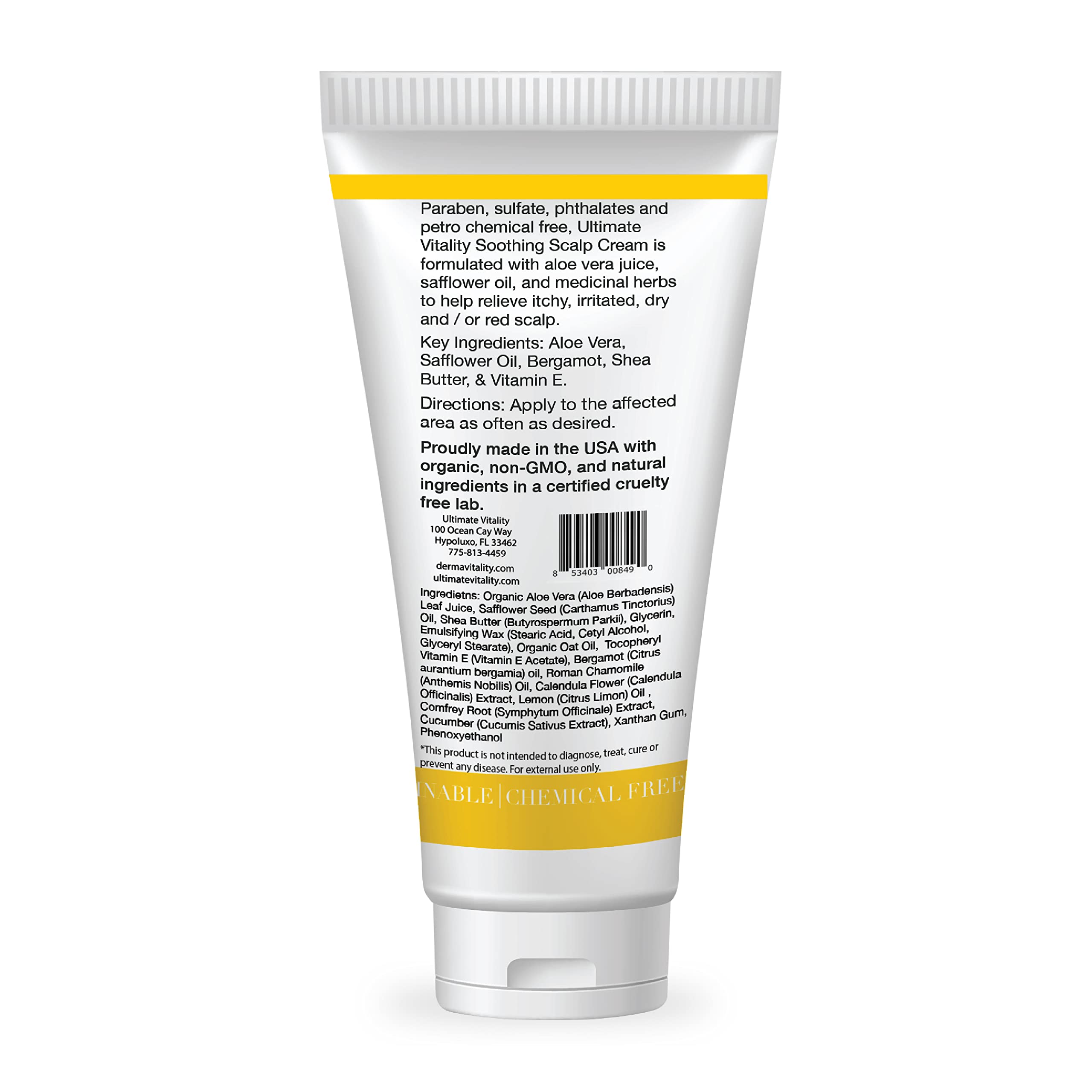 UltimateVitality Dermavitality packaging showcases vegan cruelty-free formula and clean ingredients