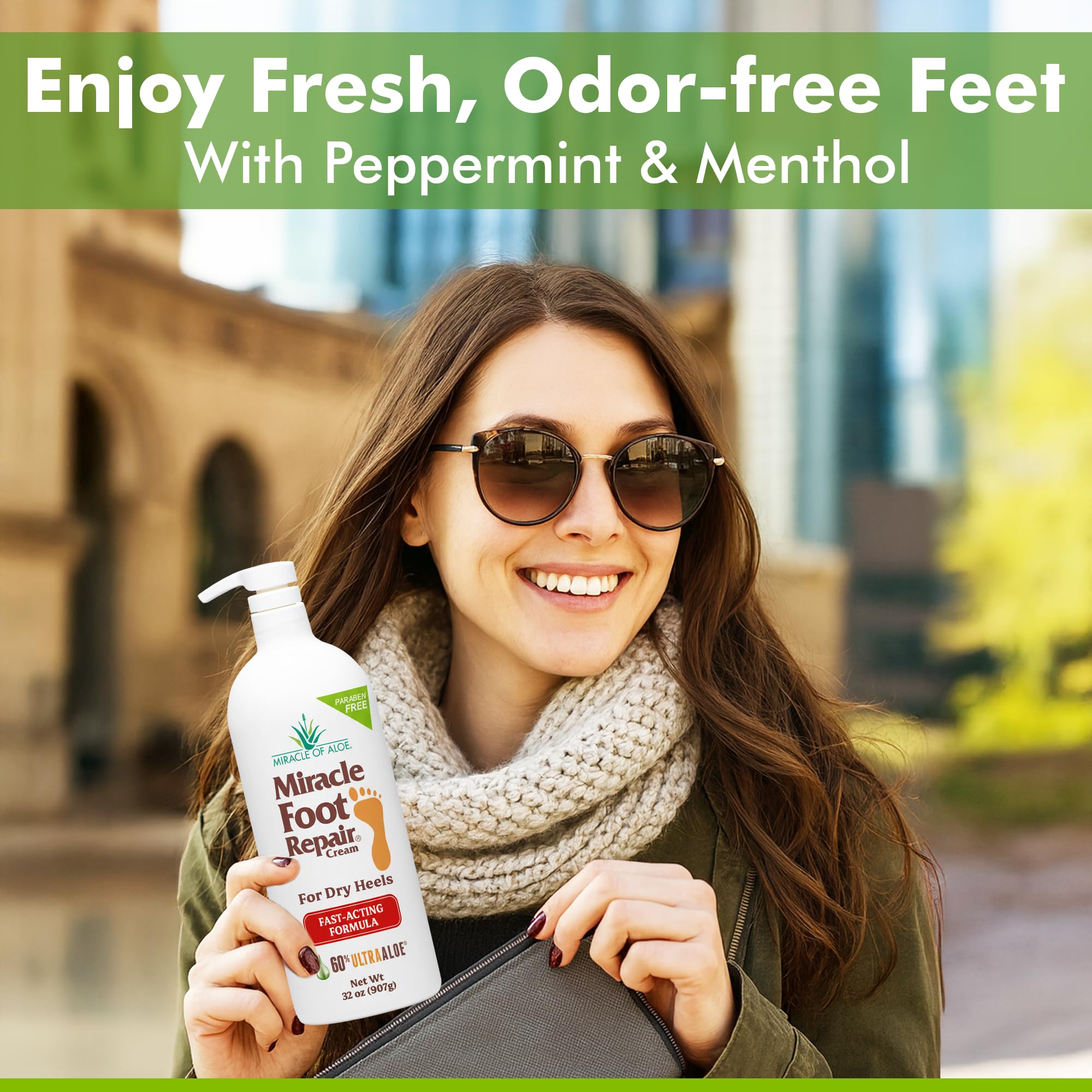 Ultra Aloe penetration image highlights fast-acting moisturization for tough foot skin.