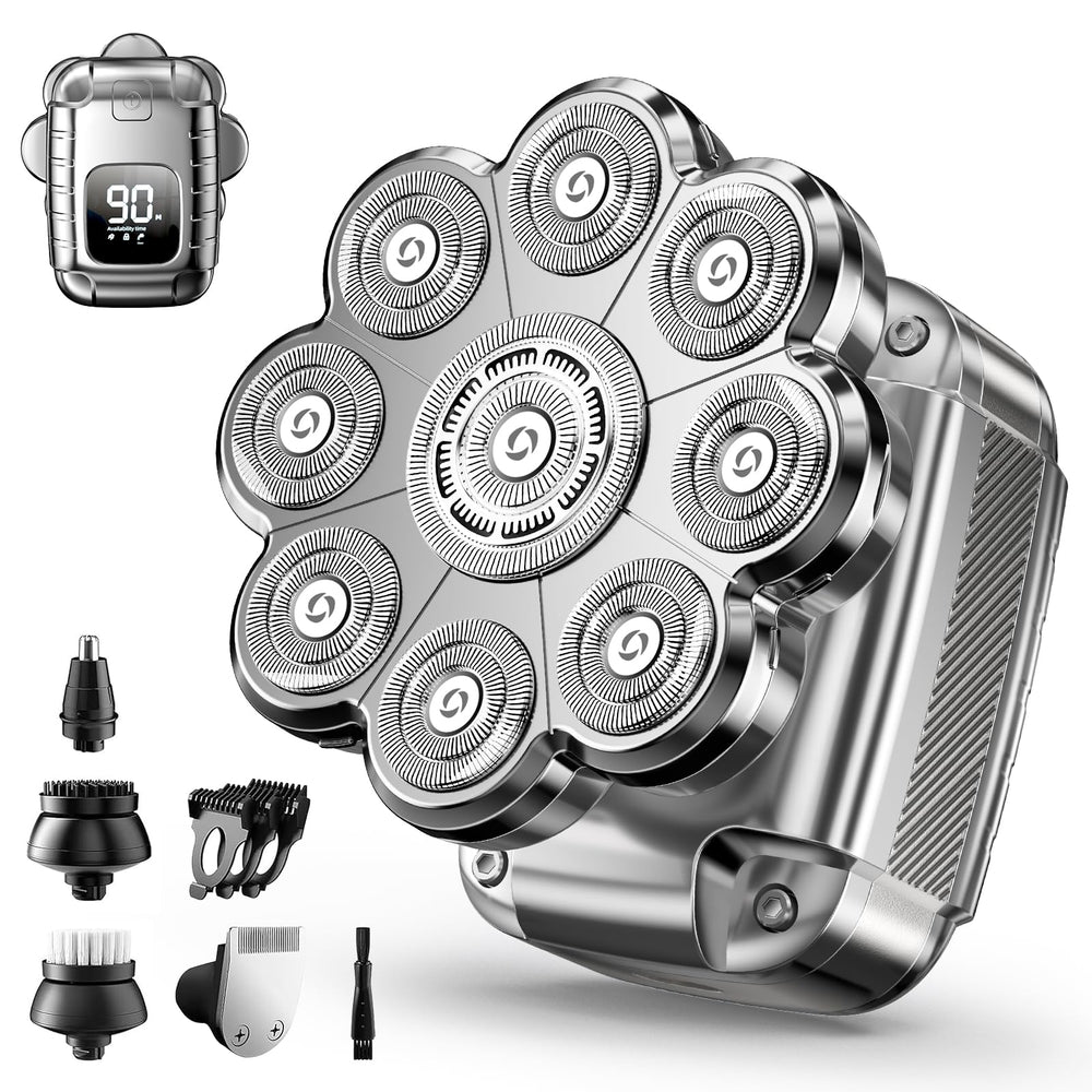 UltraCaput 9D head shaver in hand for precise bald-head grooming on the go