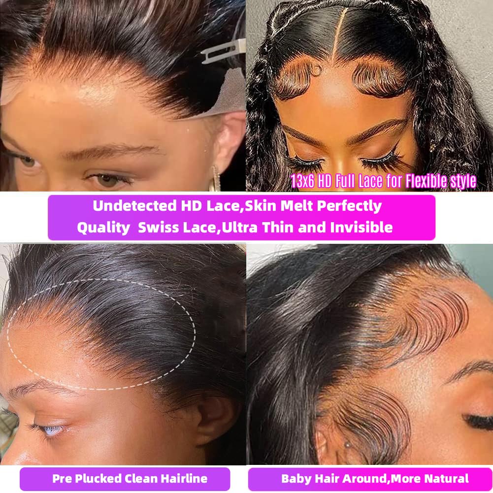 UltraFlower Brazilian virgin hair wig with pre-plucked natural hairline for easy styling
