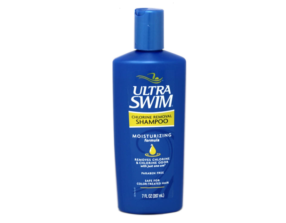 UltraSwim chlorine removal shampoo foamy lather—deep cleans odors after pool or sea swims.
