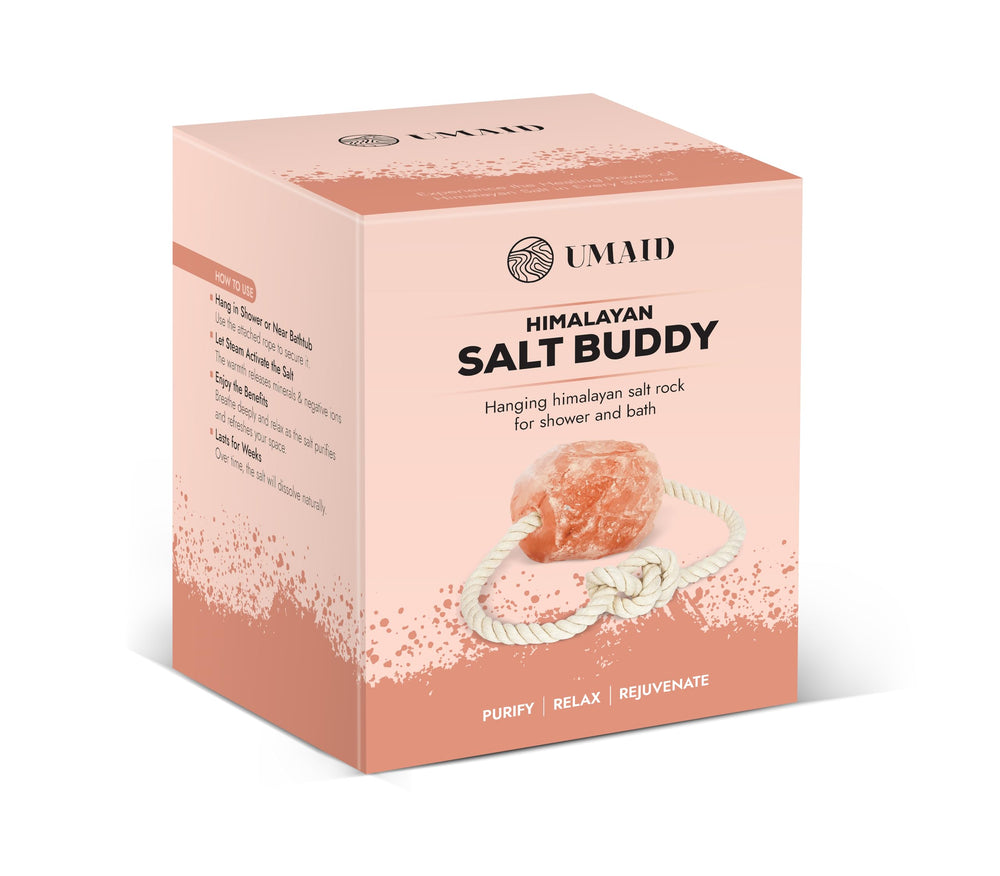 UMAID Himalayan Salt Buddy offers mineral-rich relaxation during baths.