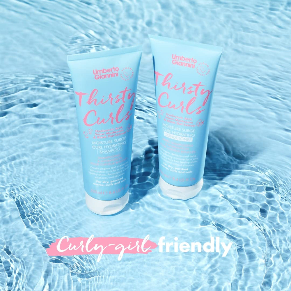 Umberto Giannini Thirsty Curls image shows smooth lengths and defined curls after use