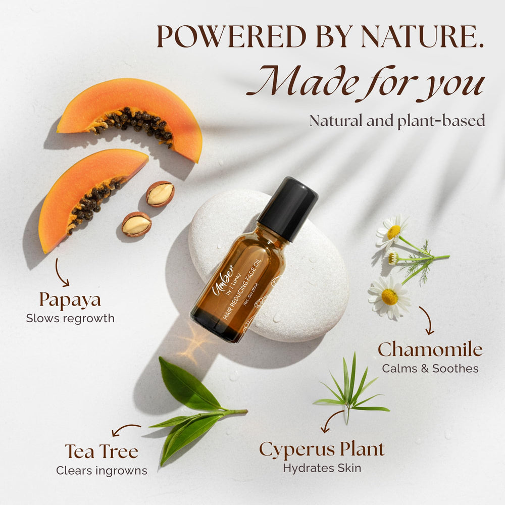 Umber By J. Lenay fade oil after-waxing use supports quick absorption.