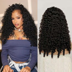 UMEGIRL half wig Burmese curly 20in front view for natural blending and volume