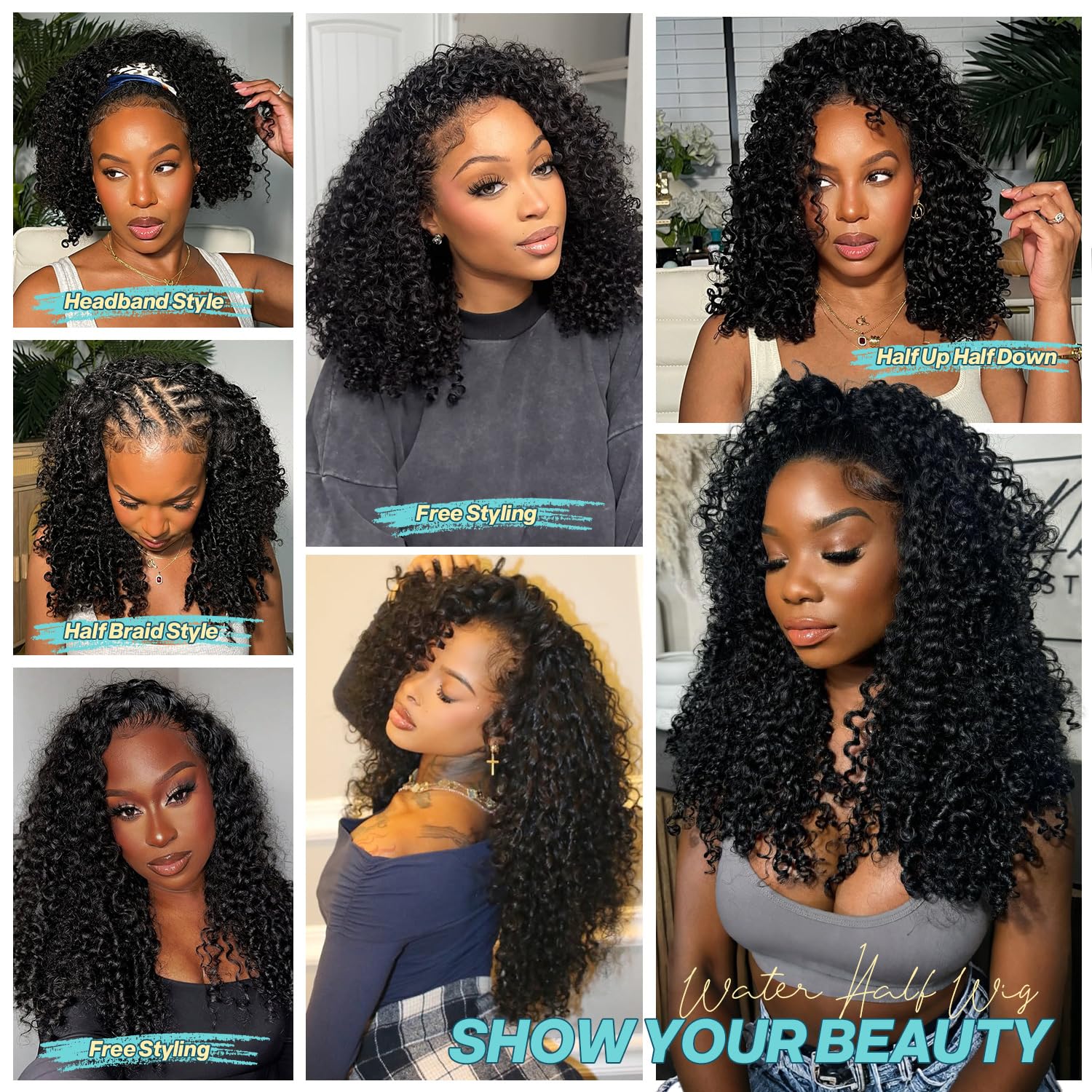 UMEGIRL half wig 250-density full-volume appearance ideal for day-to-night styles