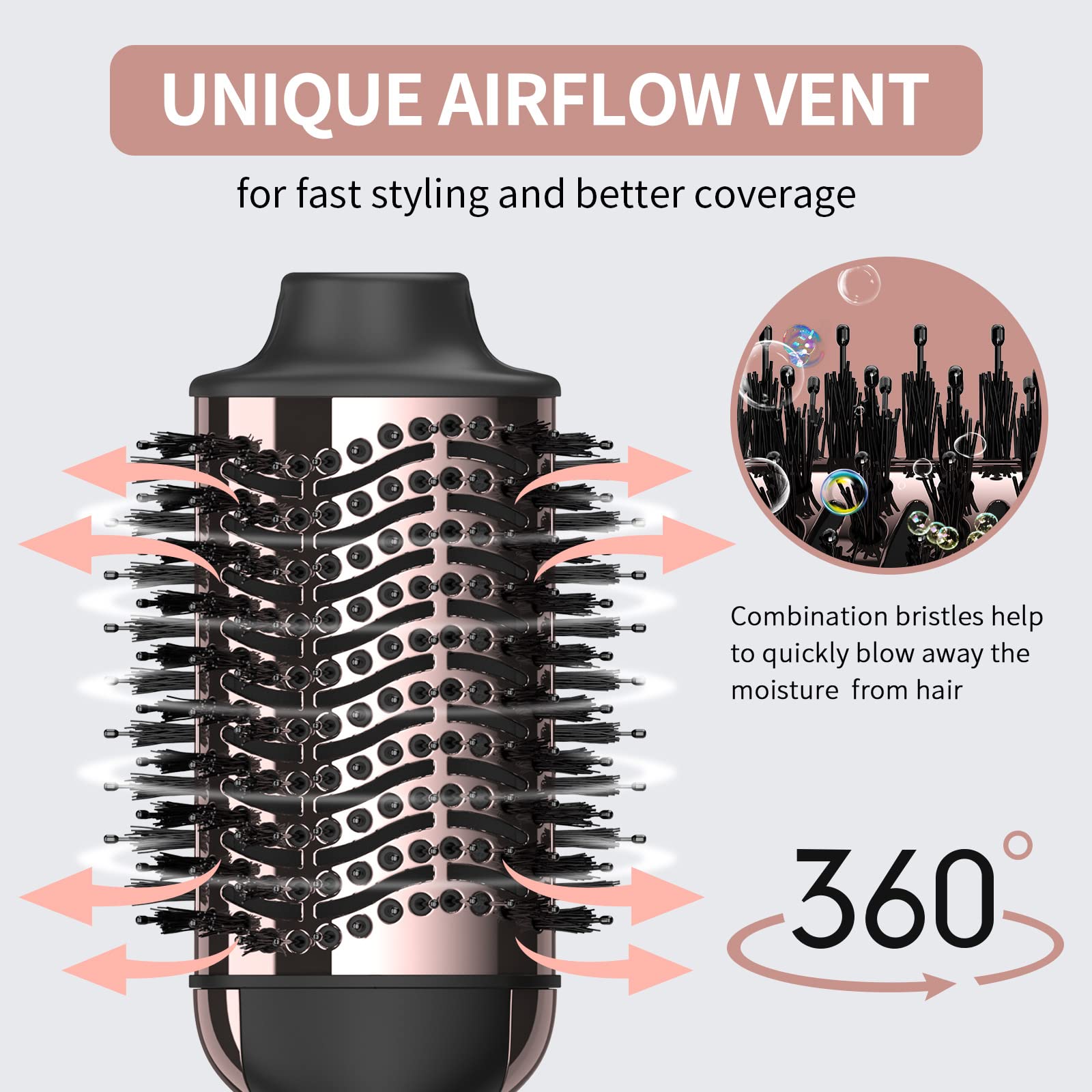 Umeely hair dryer brush 1200W motor delivers efficient drying and salon-ready results
