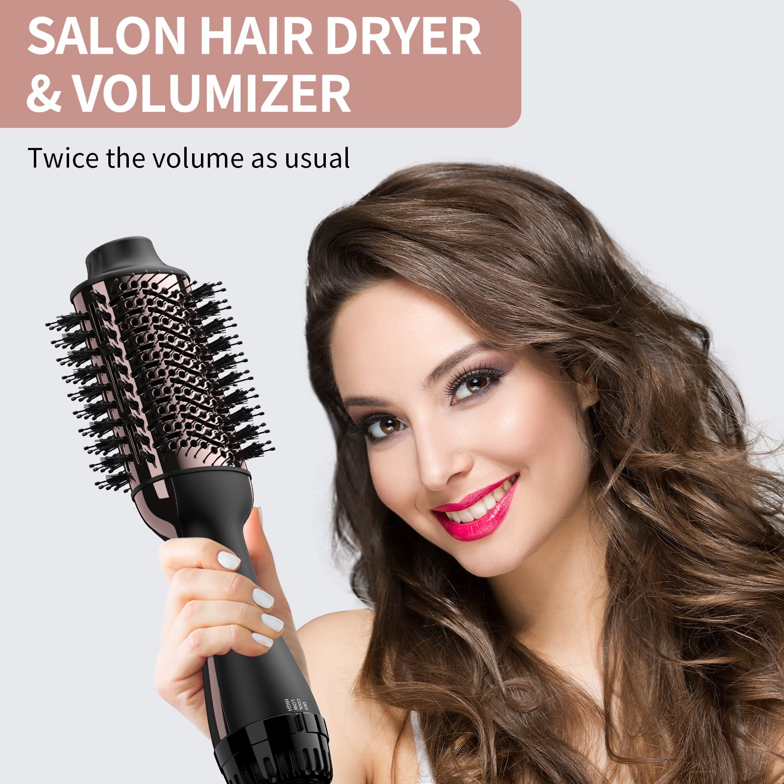 Umeely hair dryer brush 3 settings for versatile styling on all hair types