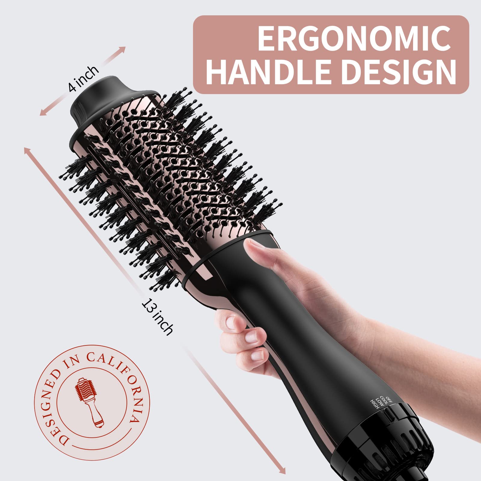 Umeely hair dryer brush 360 airflow for balanced drying and volume