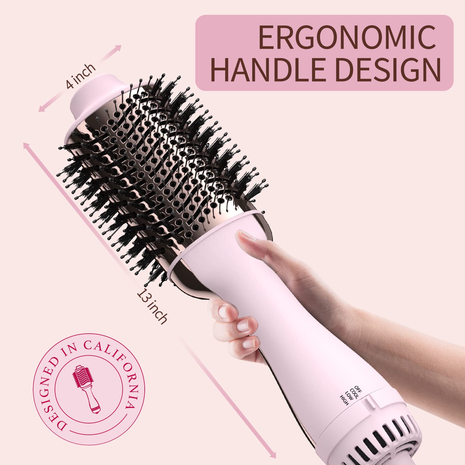 Umeely hair dryer brush 360-degree airflow demonstrates fast, even drying