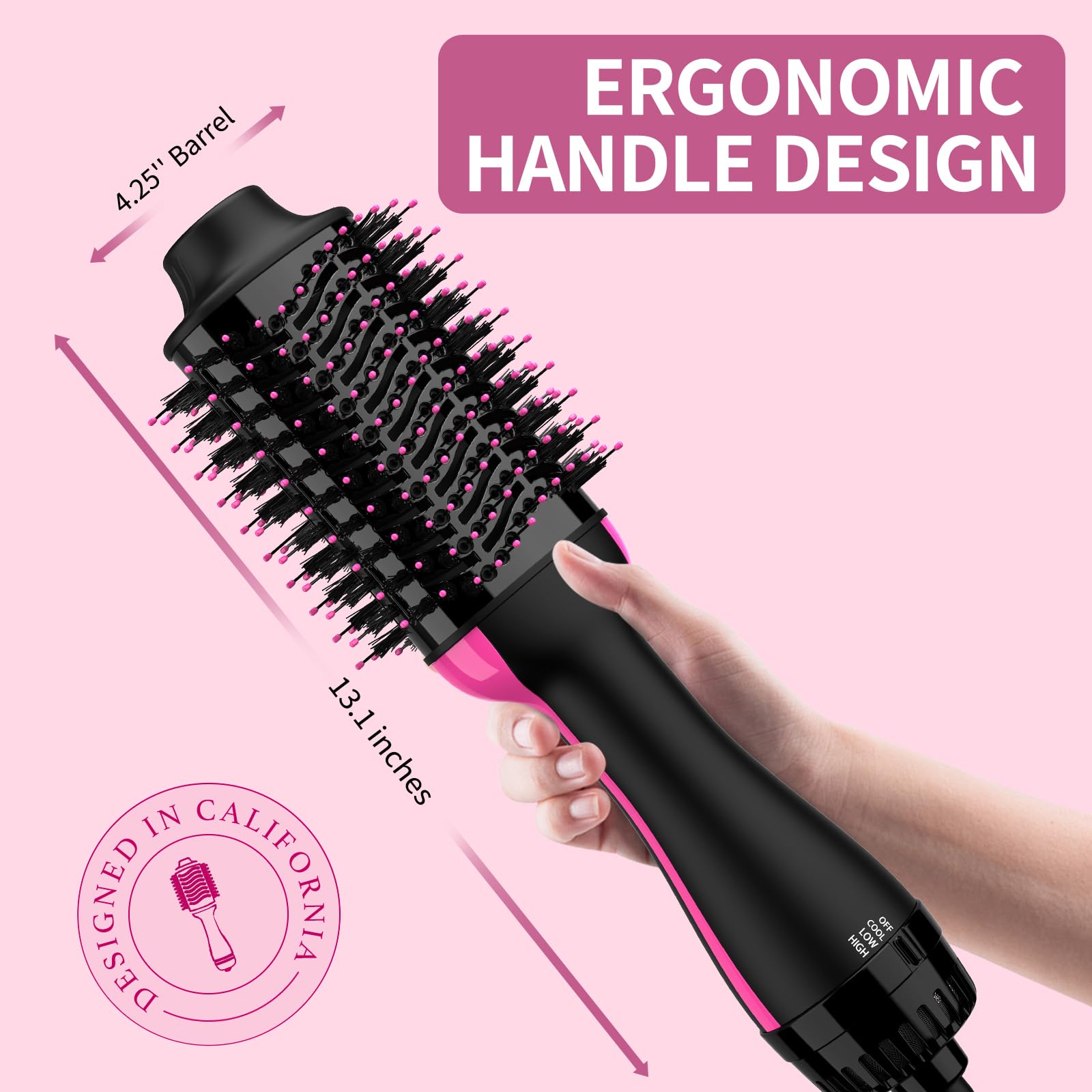 Umeely hair-dryer-brush cool shot to set shape