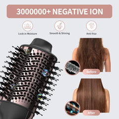 Umeely hair dryer brush titanium barrel for fast drying and sleek finish