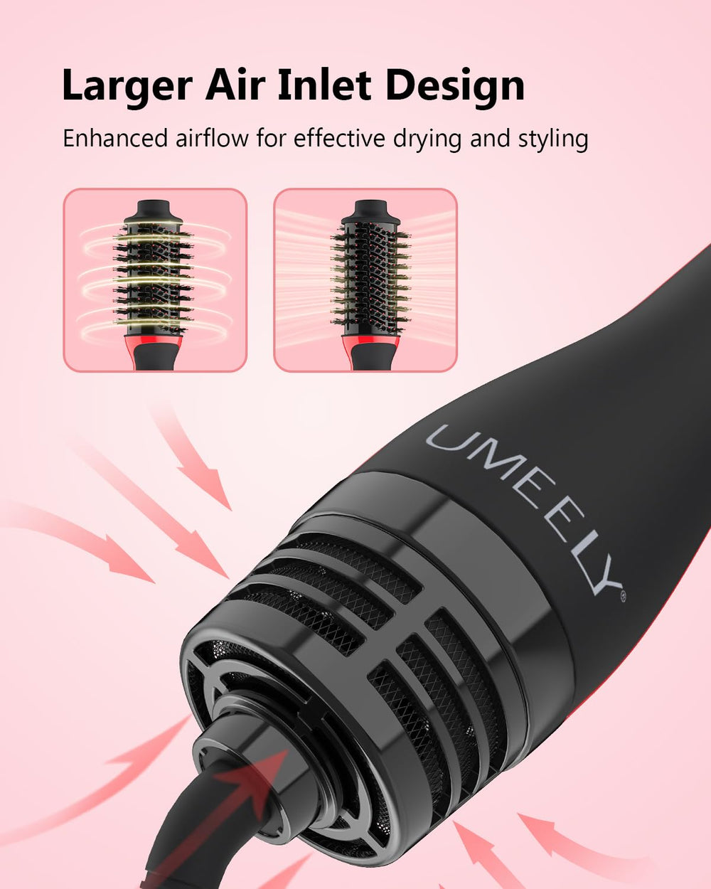 Umeely Plus 2.0 1200W motor delivers quick drying with lightweight feel.