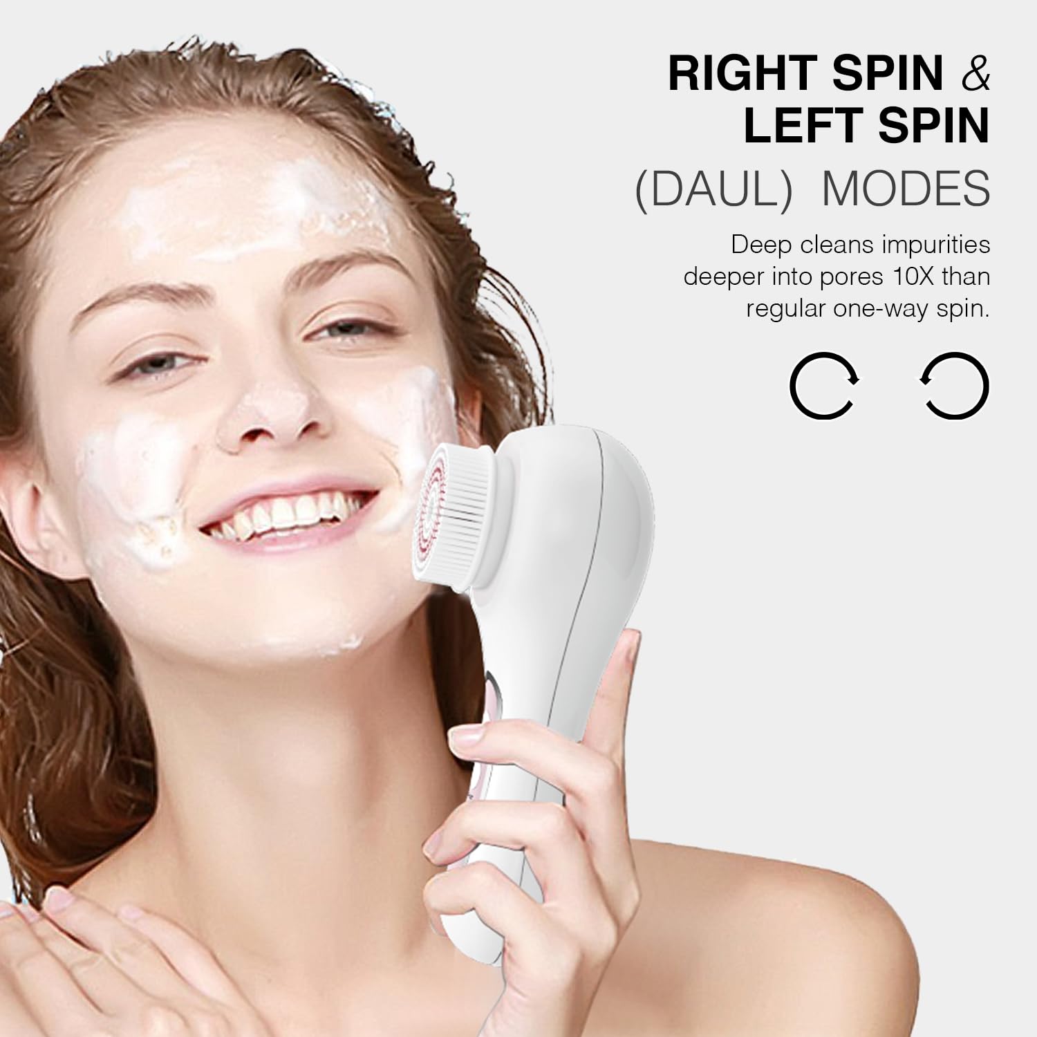 Umickoo face scrubber 3-mode rotating brush enables customizable cleansing for all skin types
