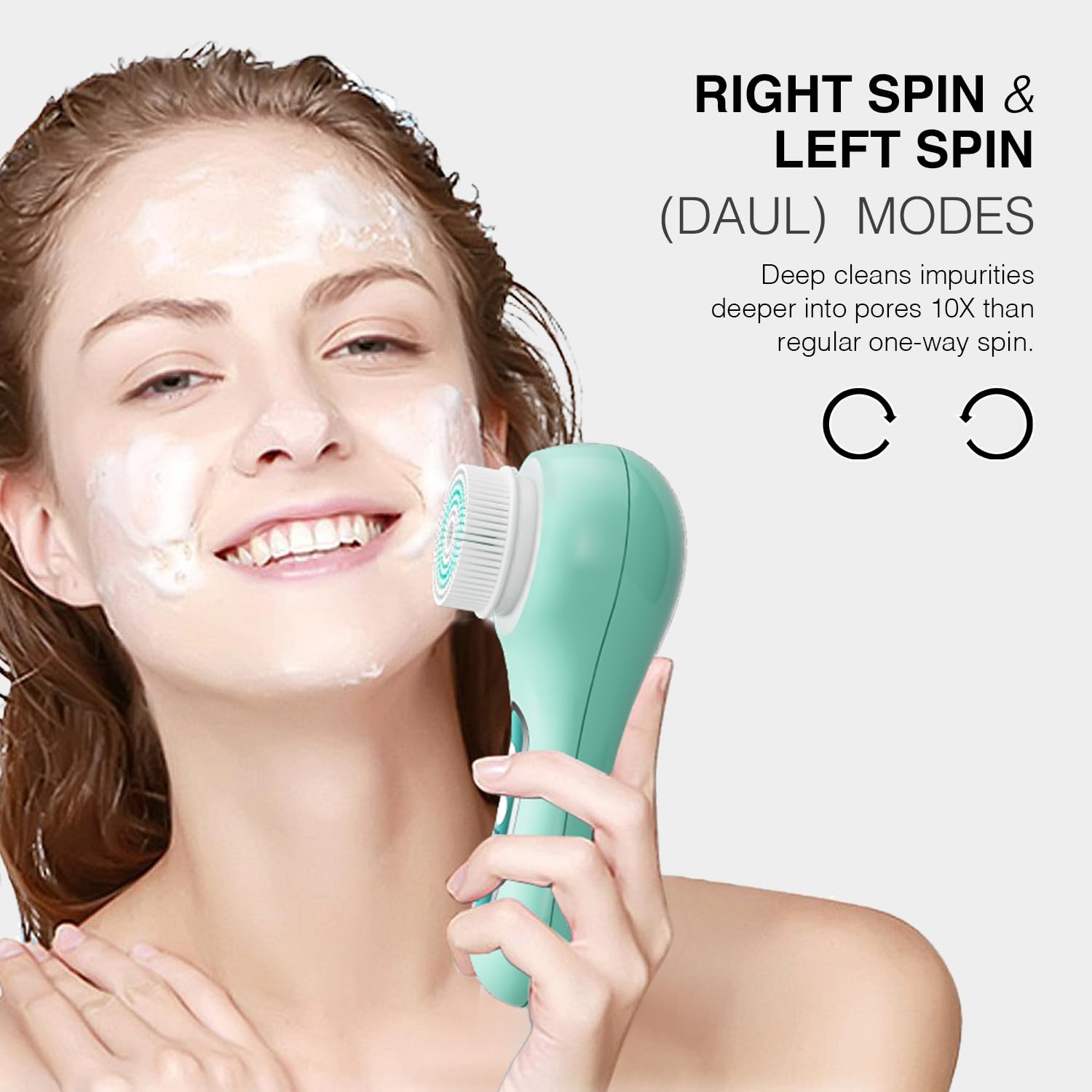 Umickoo Face Scrubber 3-mode rotating brush for customized skincare routines.
