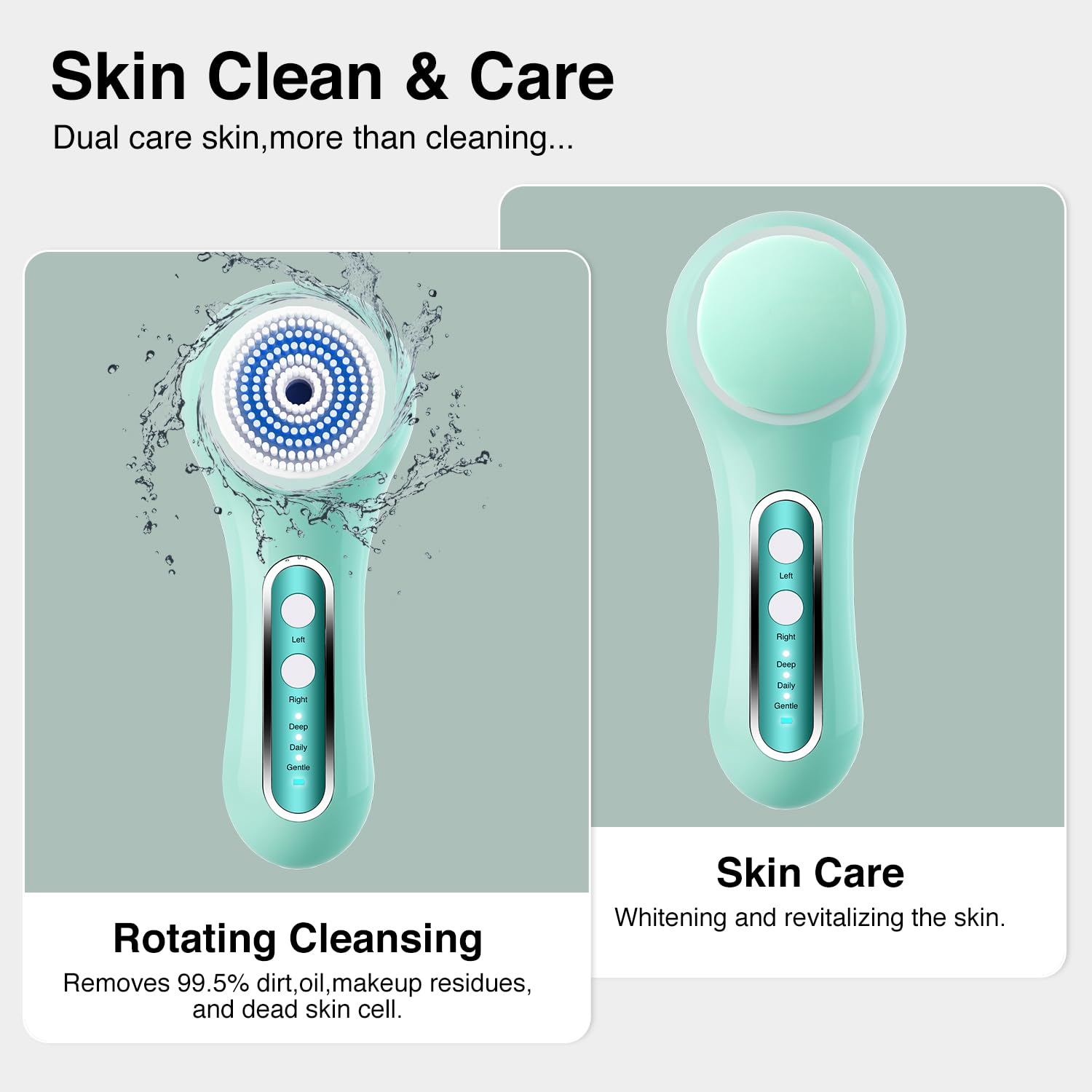 Umickoo Face Scrubber 30-day runtime powered by a long-lasting battery.
