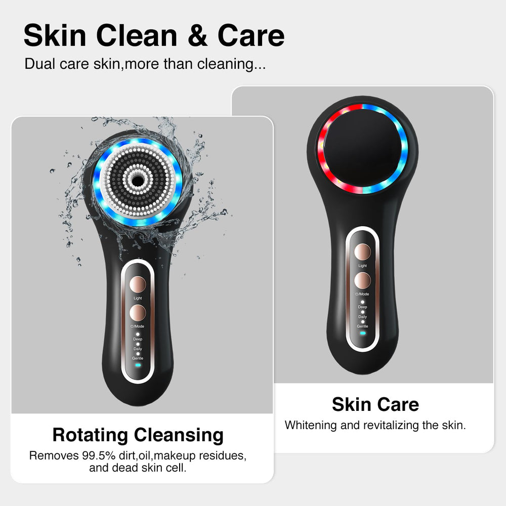 Umickoo Face Scrubber heads enable deep exfoliation and gentle cleansing options.