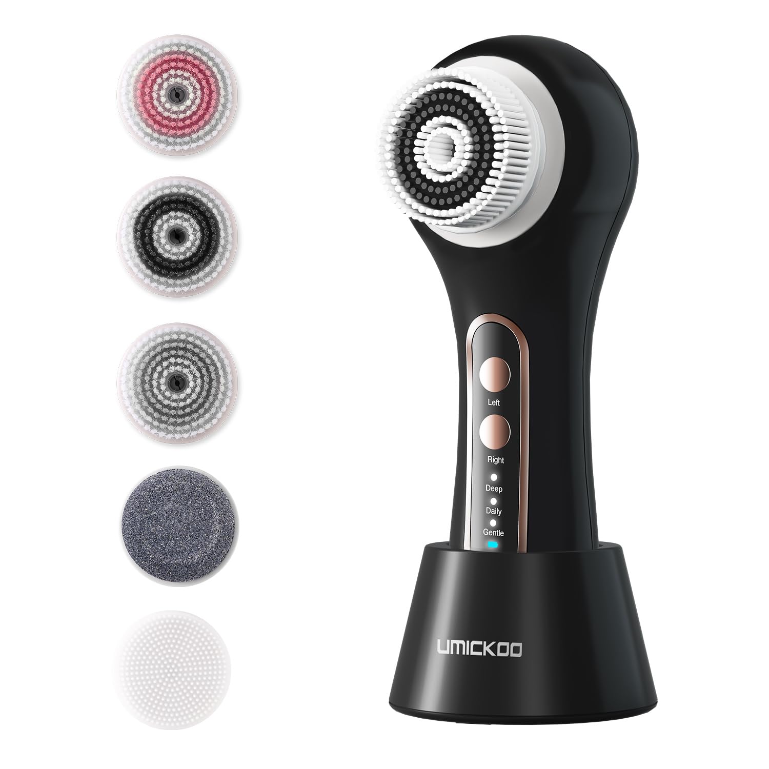 Umickoo face scrubber display stand keeps everything organized.