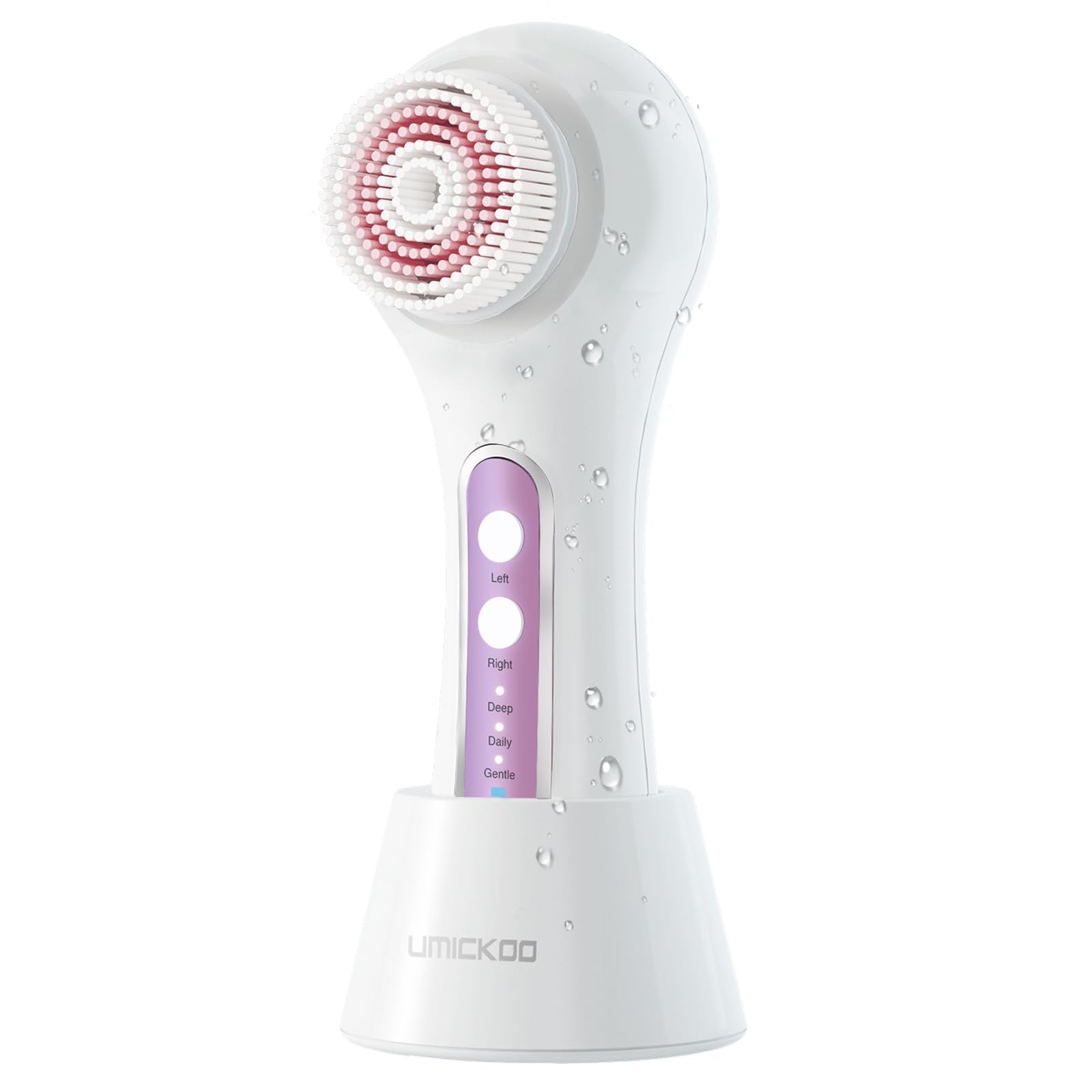 Umickoo Face Scrubber left-rotation demonstrates targeted deep-purge cleansing.
