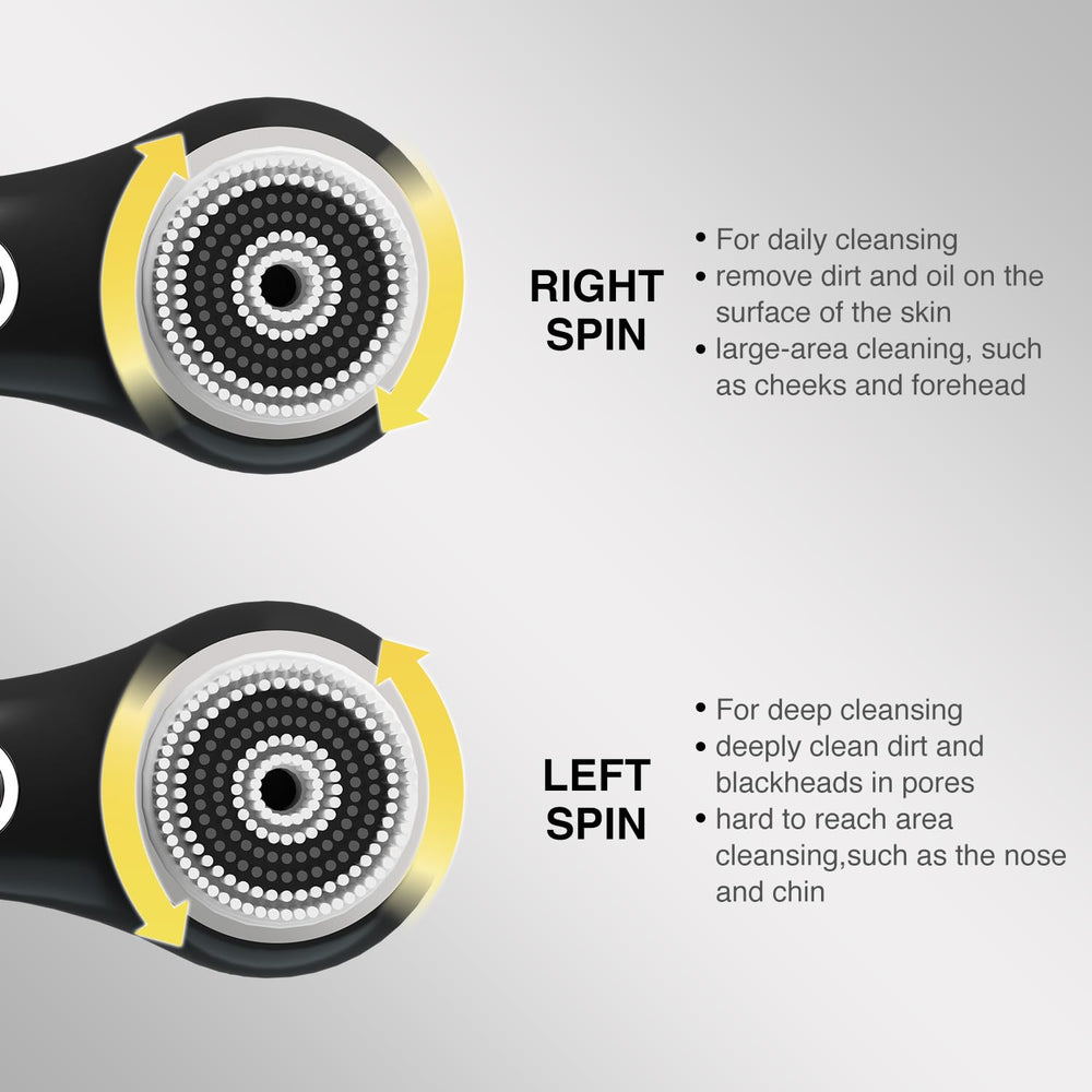 Umickoo face scrubber right-rotation mode refreshing skin surface.