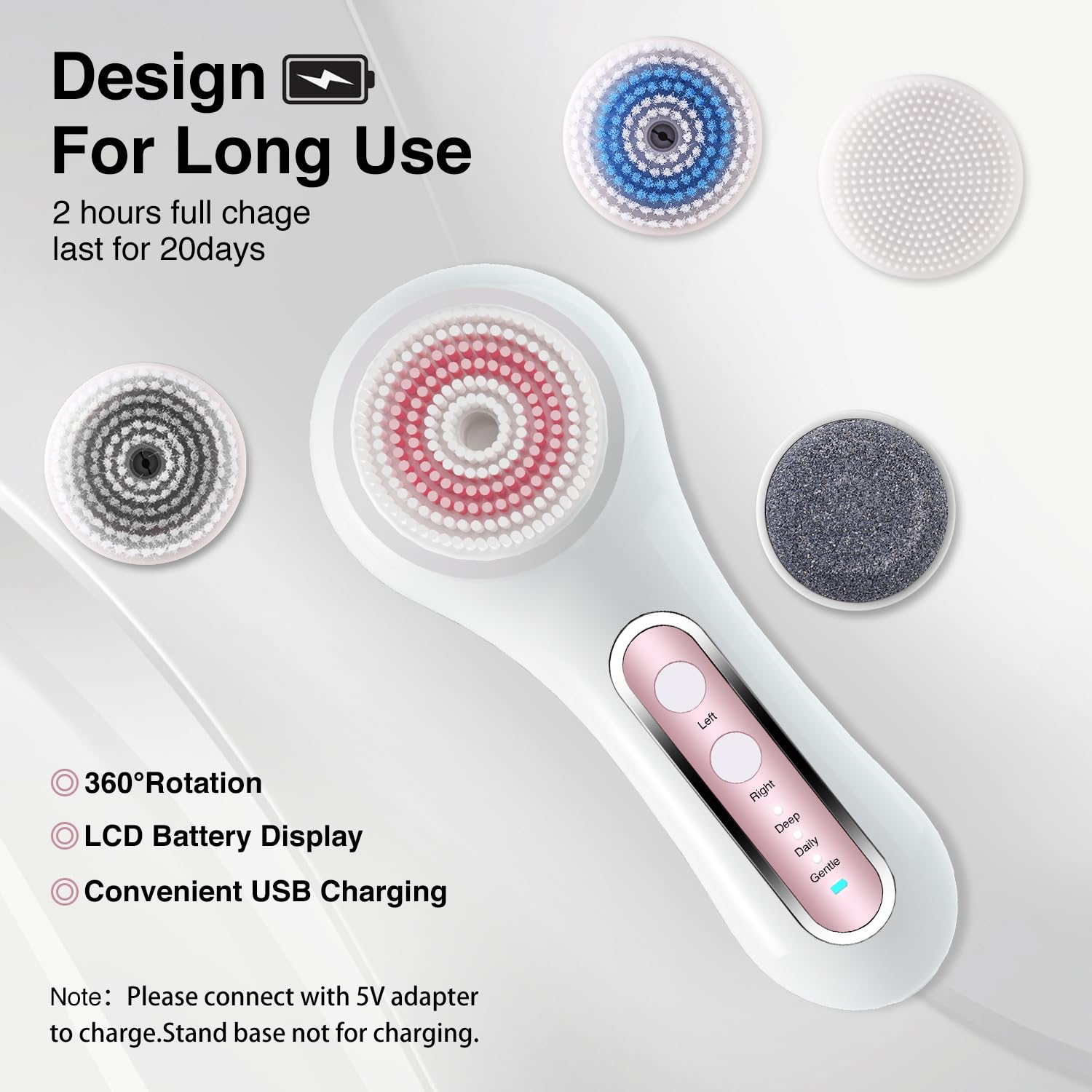Umickoo silicone head provides gentle exfoliation for sensitive skin