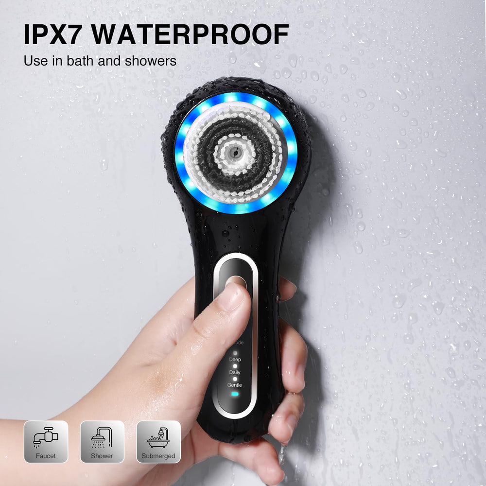 Umickoo Face Scrubber IPX7 waterproof in shower for safe cleansing.