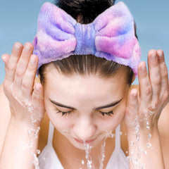 UMIKU coral fleece headband close-up plush fabric for comfortable skincare