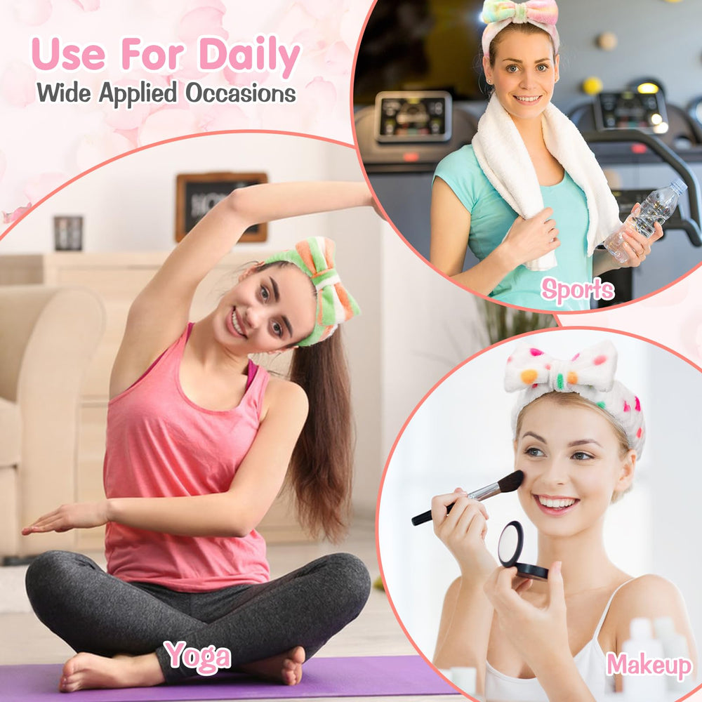 UMIKU six-pack bow headbands laid out variety for skincare looks