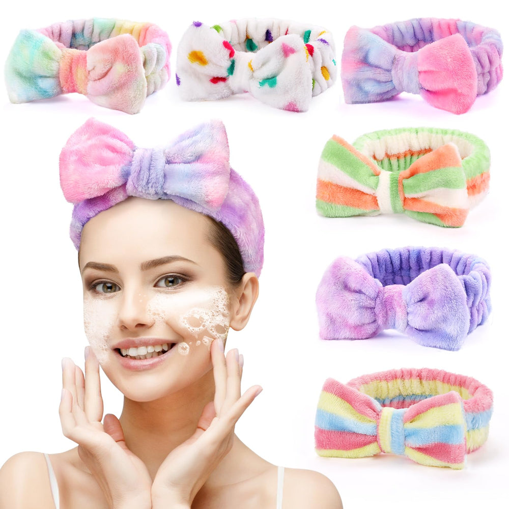 UMIKU spa headband with bow for washing face and makeup routines