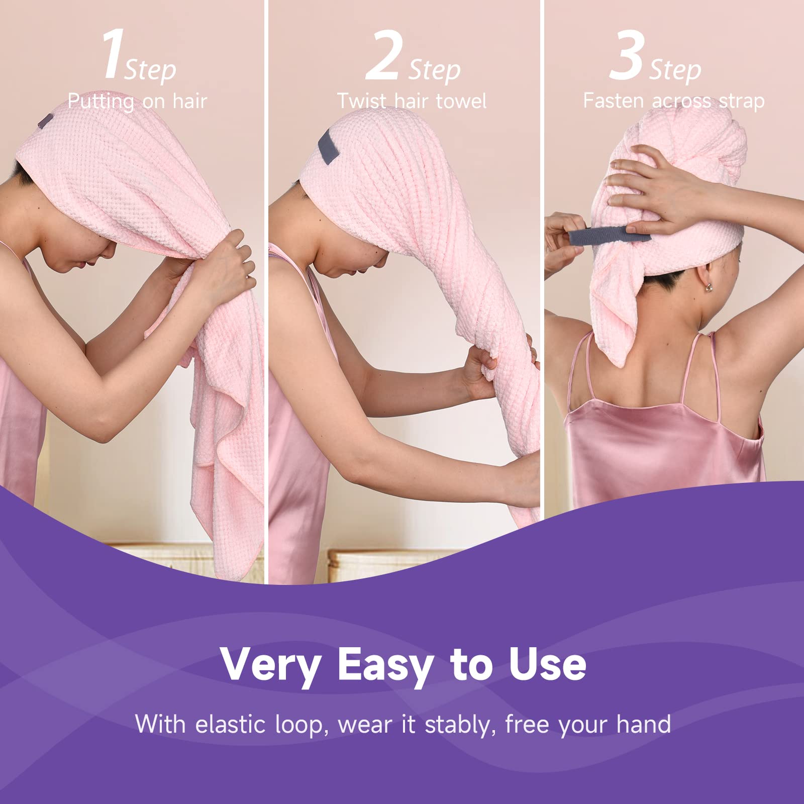 Umisleep anti-frizz soft towel closeup highlighting gentle fabric for smoother hair