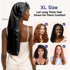 Umisleep bonnet on pillowcase protecting hair and keeping pillow clean