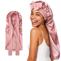 Umisleep silk bonnet packaging highlights premium 22 momme silk for gentle night care.
