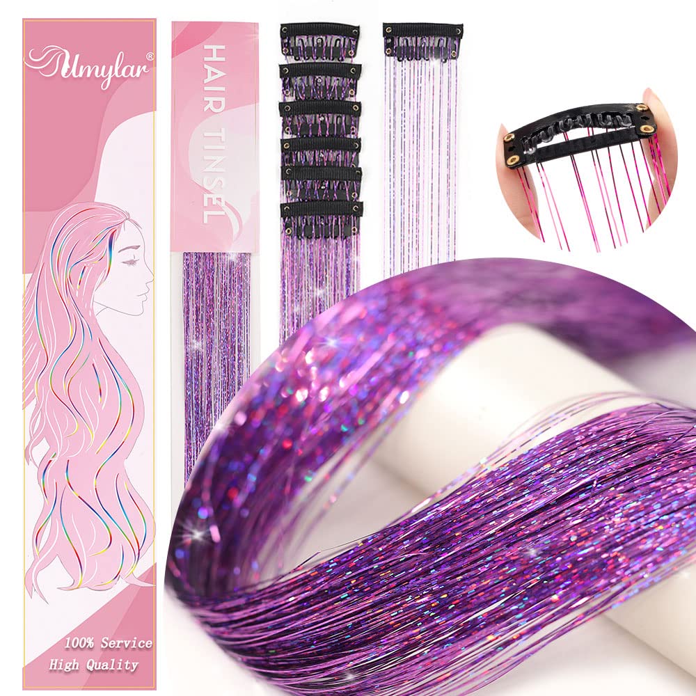 Umylar clip-in tinsel with metal clip design for quick secure application