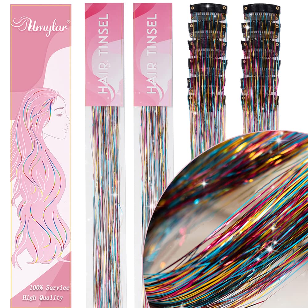 Umylar clip-in tinsel shows metal clip design for easy secure fit