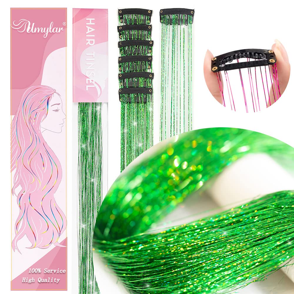Umylar festival glitter tinsel extensions clip-in for eye-catching event styles