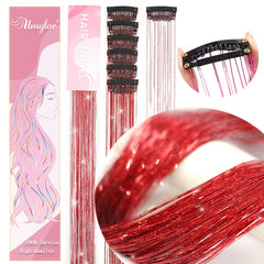 Umylar Glitter Red Tinsel Extensions add shimmer and color.