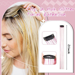 Umylar glitter tinsel extensions 20 inches long for dramatic length and shine