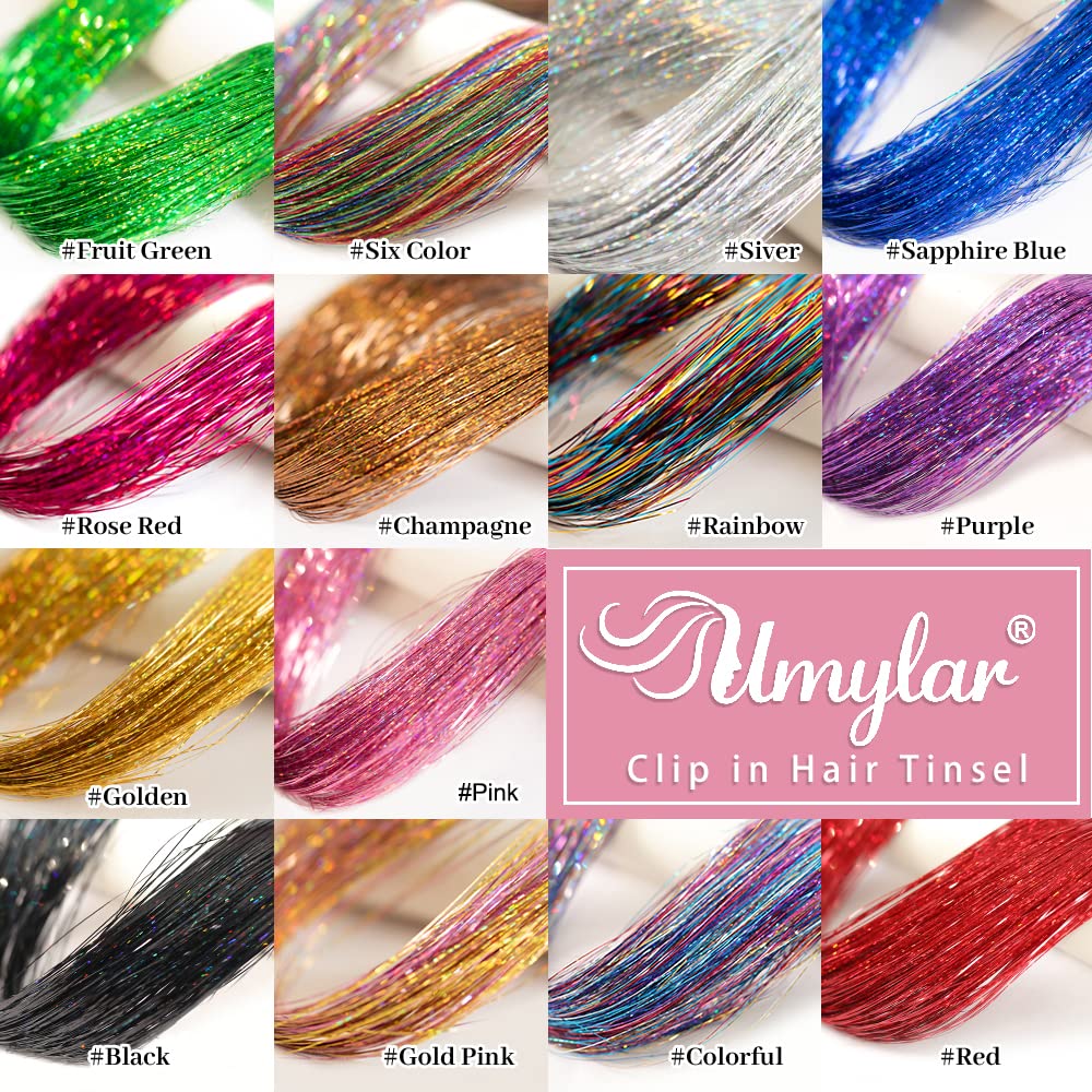 Umylar glitter tinsel extensions in box ideal for gifting and sharing sparkle.